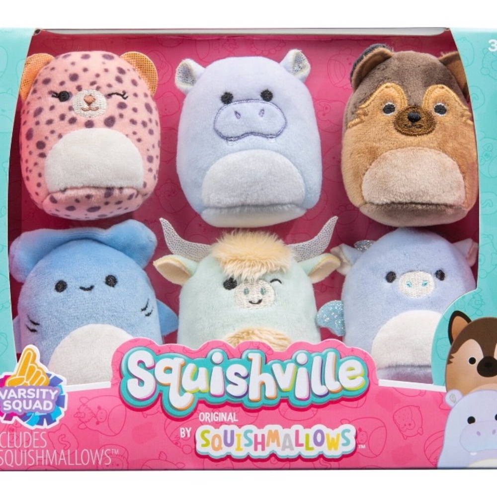 Squishville 2 inch Squishmallows 6 Pack Varsity Squad Ultra Soft Plush Toy